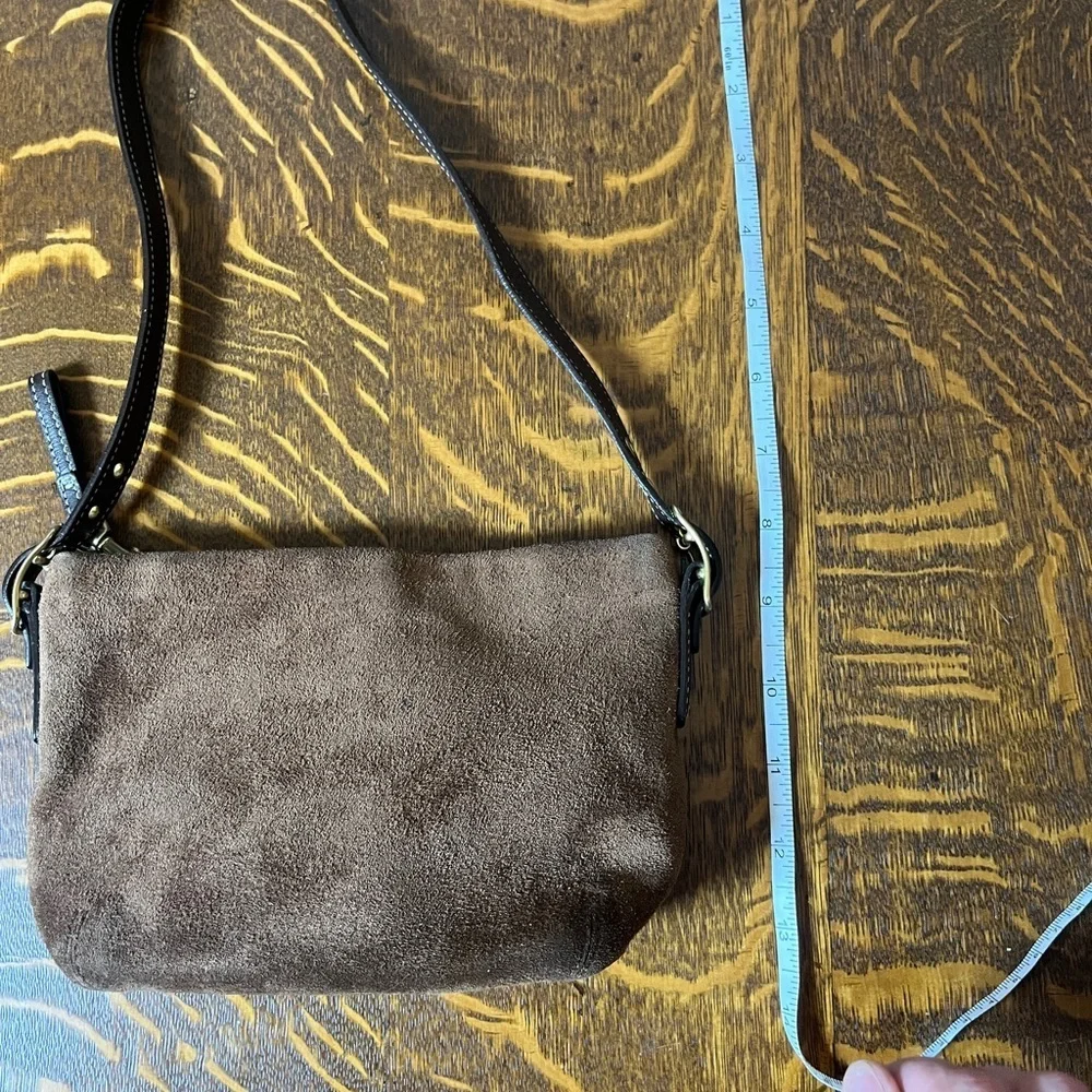 Coach Legacy Hampton Mini Brown Suede Bucket Shoulder Bag - Picture 9 of 10
